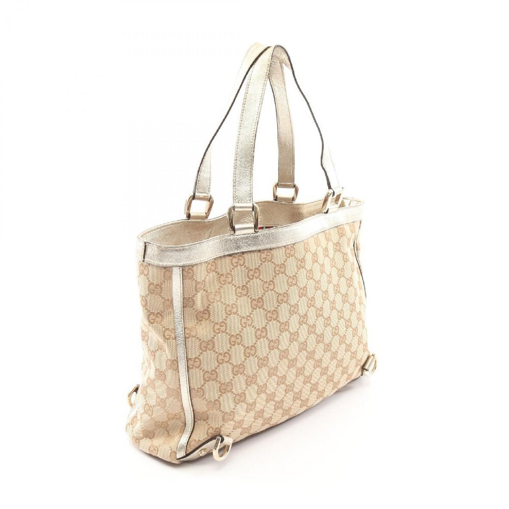 Gucci Abbey GG Canvas Tote Bag Beige - Picture 3 of 9